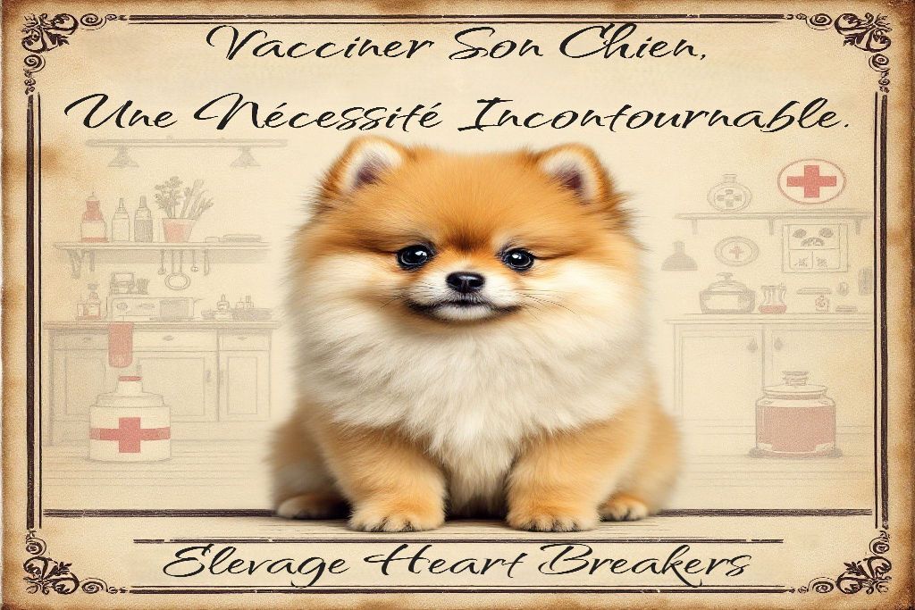 Chiot Spitz Nain chez le vétérinaire — guide vaccination canine, calendrier vaccinal et maladies prévenues — Élevage Heart Breakers