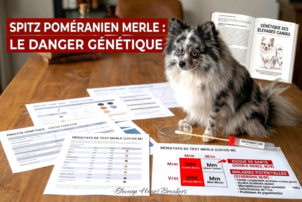 Spitz Nain Poméranien merle — danger génétique caché, gène merle, surdité et cécité — Élevage Heart Breakers